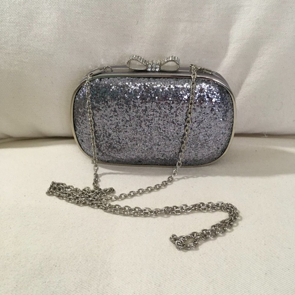 Expressions NYC Mini Glitter & Rhinestone Clutch Purse NWOT